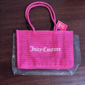 Juicy Couture Vibrant Pink Crochet Tote